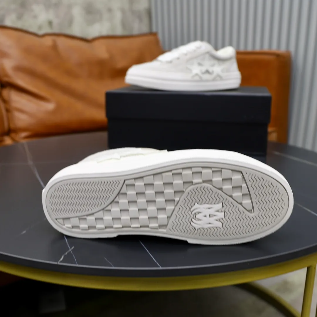 Men's men's shoes 💰540💰🔥🔥🔥 Couple style Amiri2024 new sports and casual shoes, casual, fashionable and versatile flat-soled moral training shoes. Classic color combination + perfect shoe shape, Amiri’s classic Logo star makes you and I fall in love. Imported cow suede leather makes the shoes more high-end. Recommended by major celebrities, bloggers and internet celebrities.   Color: black, off-white, blue, pink, red. Size: Women’s 35-40 (41 is custom-made and non-returnable) Men’s 38-44 (45 and 46 are custom-made and non-refundable)
